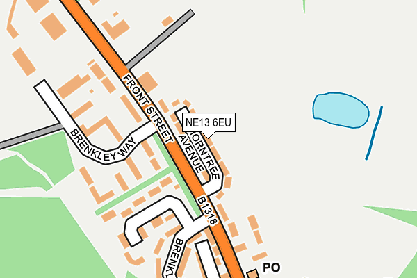 NE13 6EU map - OS OpenMap – Local (Ordnance Survey)