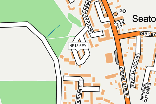 NE13 6EY map - OS OpenMap – Local (Ordnance Survey)