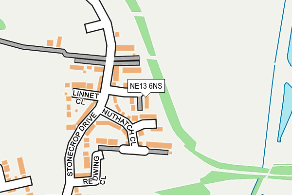 NE13 6NS map - OS OpenMap – Local (Ordnance Survey)