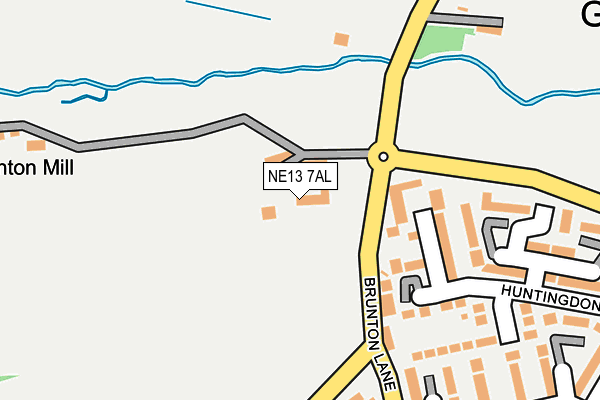 NE13 7AL map - OS OpenMap – Local (Ordnance Survey)