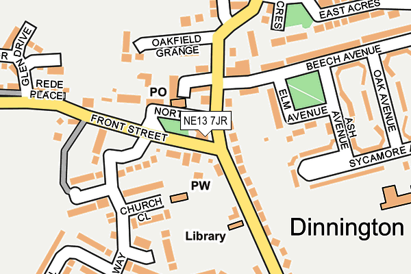 NE13 7JR map - OS OpenMap – Local (Ordnance Survey)