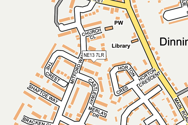 NE13 7LR map - OS OpenMap – Local (Ordnance Survey)