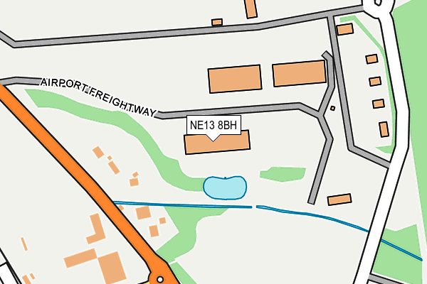 NE13 8BH map - OS OpenMap – Local (Ordnance Survey)