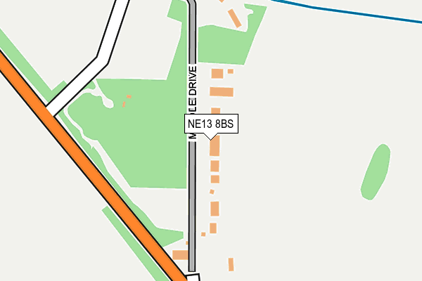 NE13 8BS map - OS OpenMap – Local (Ordnance Survey)