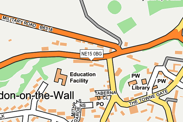NE15 0BG map - OS OpenMap – Local (Ordnance Survey)