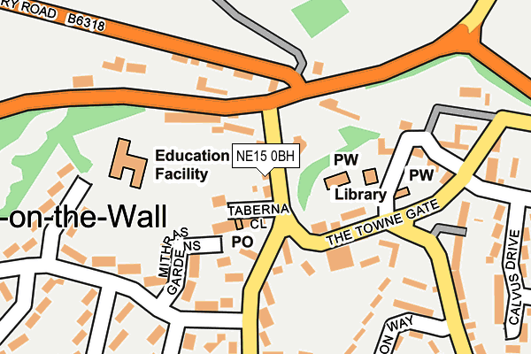 NE15 0BH map - OS OpenMap – Local (Ordnance Survey)