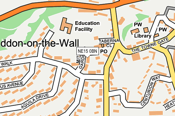 NE15 0BN map - OS OpenMap – Local (Ordnance Survey)