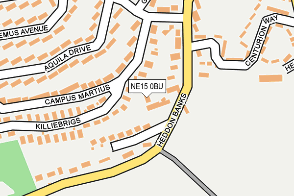 NE15 0BU map - OS OpenMap – Local (Ordnance Survey)