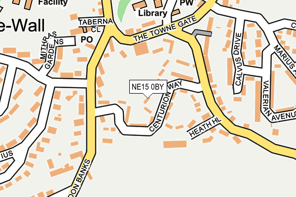 NE15 0BY map - OS OpenMap – Local (Ordnance Survey)