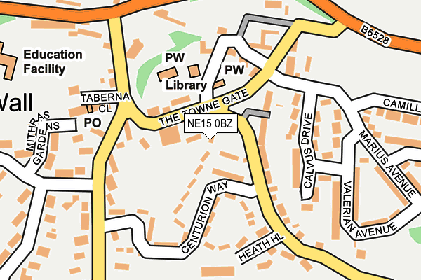 NE15 0BZ map - OS OpenMap – Local (Ordnance Survey)