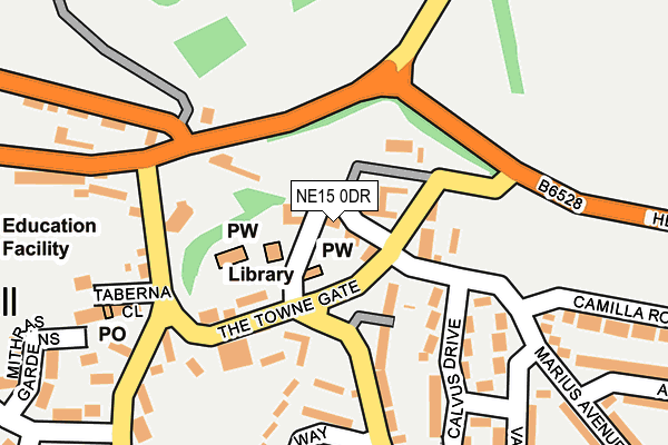 NE15 0DR map - OS OpenMap – Local (Ordnance Survey)