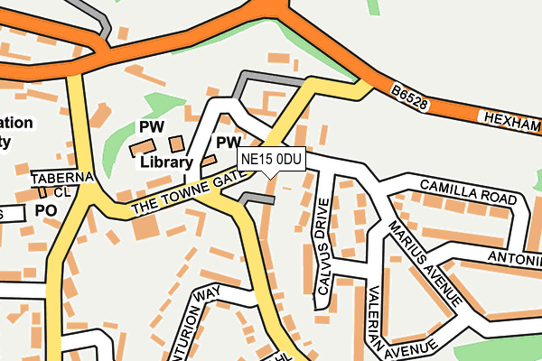 NE15 0DU map - OS OpenMap – Local (Ordnance Survey)