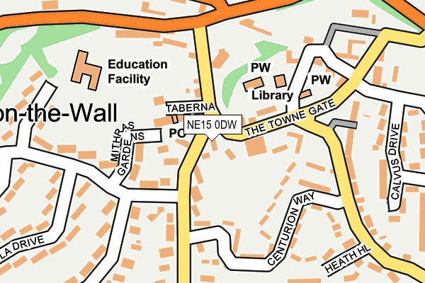 NE15 0DW map - OS OpenMap – Local (Ordnance Survey)