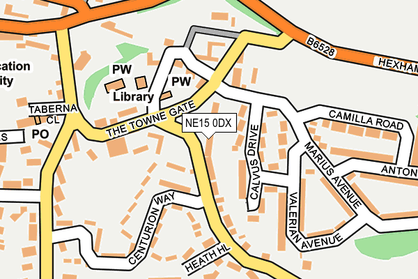 NE15 0DX map - OS OpenMap – Local (Ordnance Survey)