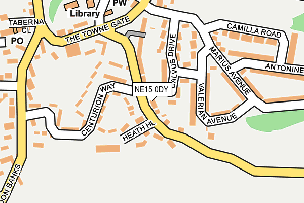 NE15 0DY map - OS OpenMap – Local (Ordnance Survey)