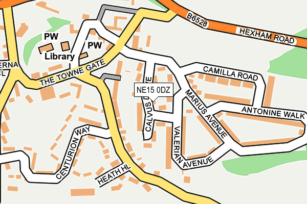 NE15 0DZ map - OS OpenMap – Local (Ordnance Survey)