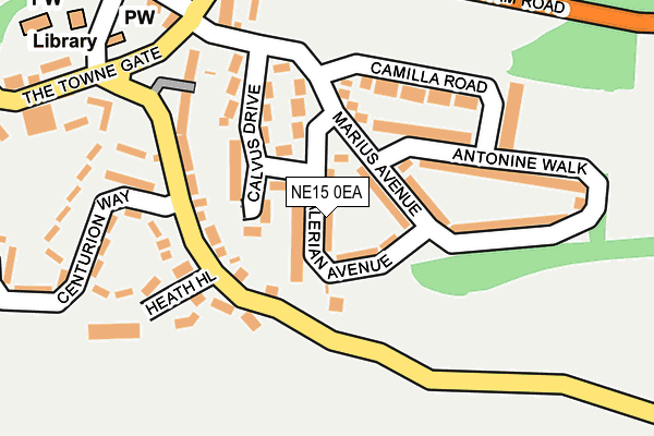 NE15 0EA map - OS OpenMap – Local (Ordnance Survey)