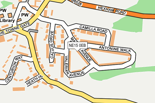 NE15 0EB map - OS OpenMap – Local (Ordnance Survey)