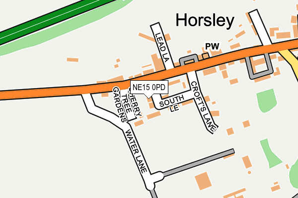 NE15 0PD map - OS OpenMap – Local (Ordnance Survey)