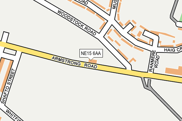 NE15 6AA map - OS OpenMap – Local (Ordnance Survey)