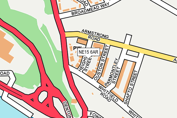 NE15 6AR map - OS OpenMap – Local (Ordnance Survey)