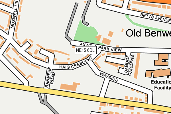 NE15 6DL map - OS OpenMap – Local (Ordnance Survey)