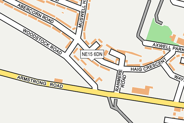 NE15 6DN map - OS OpenMap – Local (Ordnance Survey)