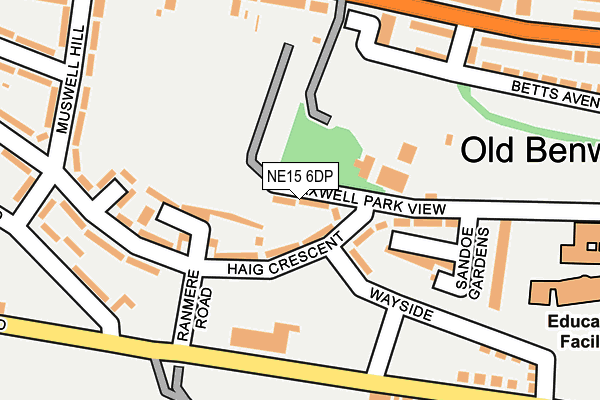 NE15 6DP map - OS OpenMap – Local (Ordnance Survey)