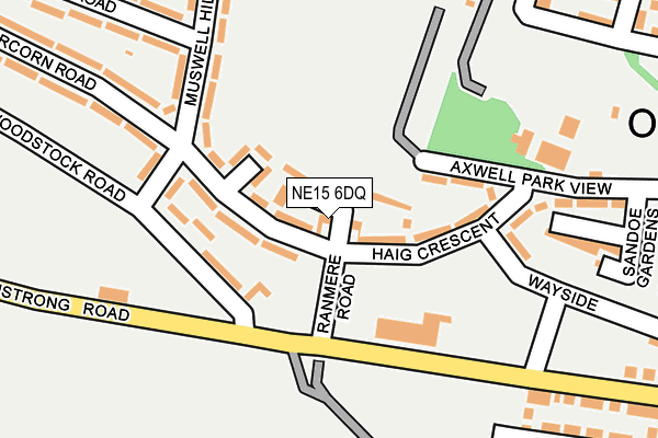 NE15 6DQ map - OS OpenMap – Local (Ordnance Survey)