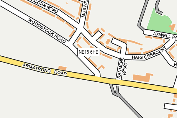 NE15 6HE map - OS OpenMap – Local (Ordnance Survey)