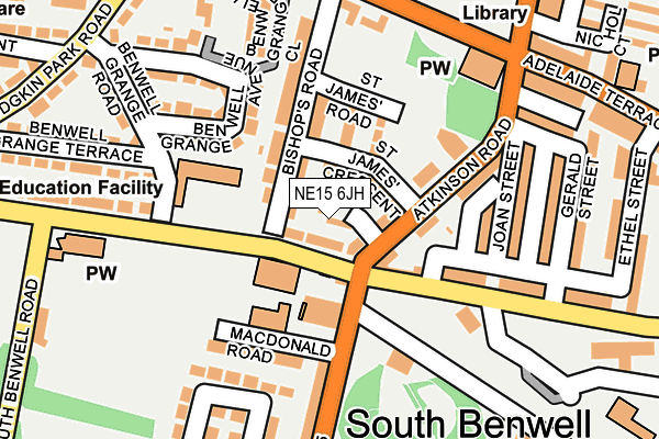 NE15 6JH map - OS OpenMap – Local (Ordnance Survey)
