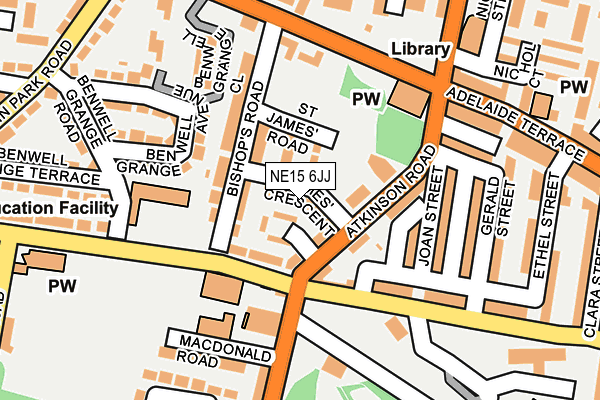 NE15 6JJ map - OS OpenMap – Local (Ordnance Survey)