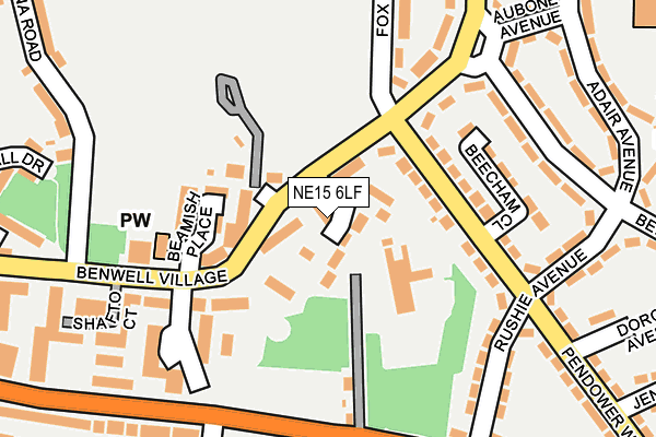 NE15 6LF map - OS OpenMap – Local (Ordnance Survey)