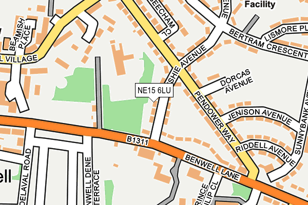 NE15 6LU map - OS OpenMap – Local (Ordnance Survey)
