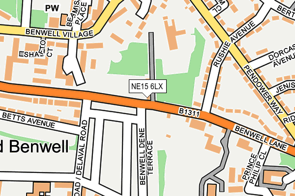 NE15 6LX map - OS OpenMap – Local (Ordnance Survey)