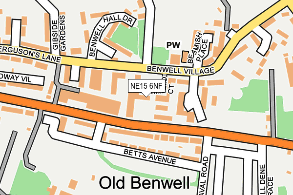 NE15 6NF map - OS OpenMap – Local (Ordnance Survey)