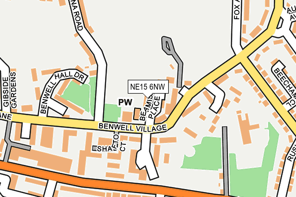 NE15 6NW map - OS OpenMap – Local (Ordnance Survey)
