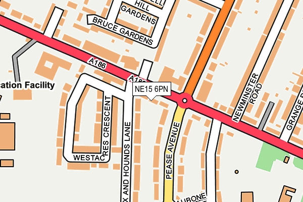 NE15 6PN map - OS OpenMap – Local (Ordnance Survey)