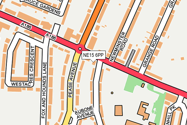 NE15 6PP map - OS OpenMap – Local (Ordnance Survey)