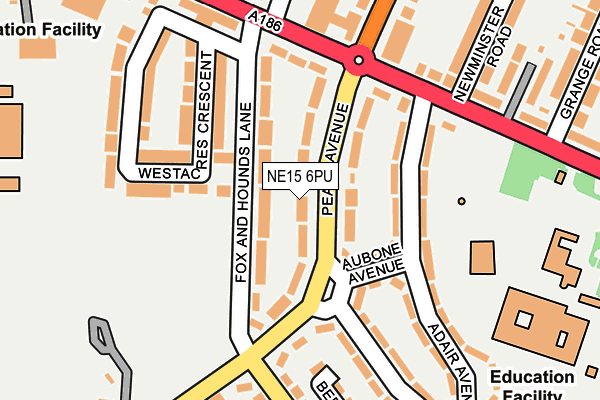 NE15 6PU map - OS OpenMap – Local (Ordnance Survey)