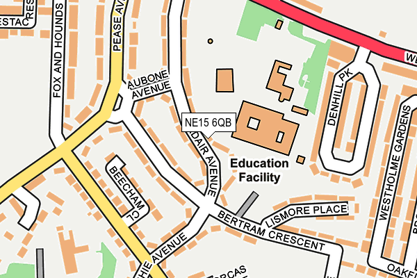 NE15 6QB map - OS OpenMap – Local (Ordnance Survey)