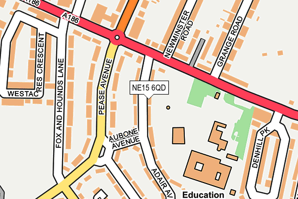NE15 6QD map - OS OpenMap – Local (Ordnance Survey)