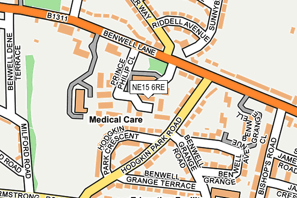 NE15 6RE map - OS OpenMap – Local (Ordnance Survey)