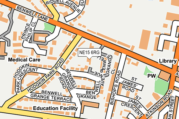NE15 6RG map - OS OpenMap – Local (Ordnance Survey)