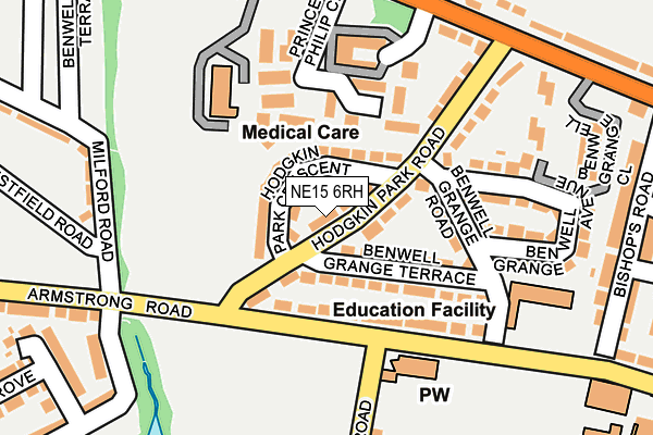 NE15 6RH map - OS OpenMap – Local (Ordnance Survey)