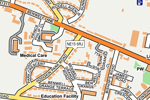 NE15 6RJ map - OS OpenMap – Local (Ordnance Survey)