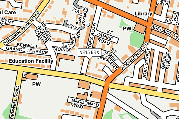 NE15 6RX map - OS OpenMap – Local (Ordnance Survey)