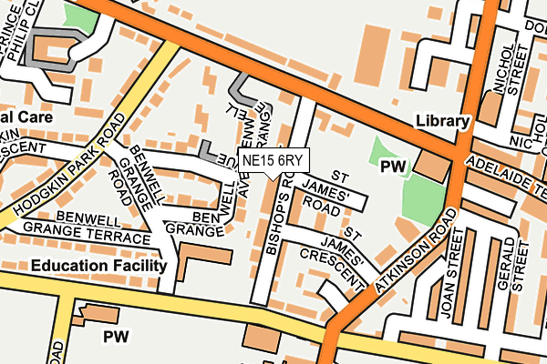 NE15 6RY map - OS OpenMap – Local (Ordnance Survey)