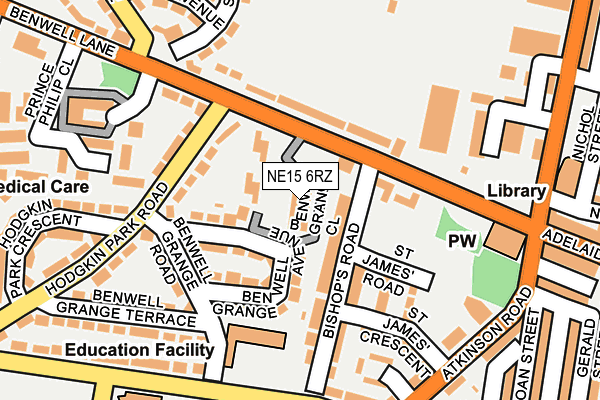 NE15 6RZ map - OS OpenMap – Local (Ordnance Survey)