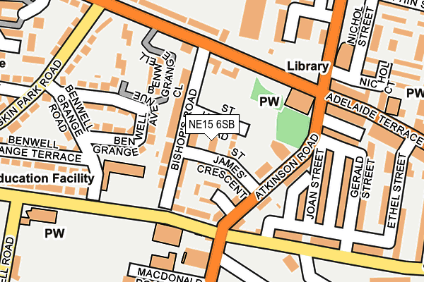 NE15 6SB map - OS OpenMap – Local (Ordnance Survey)